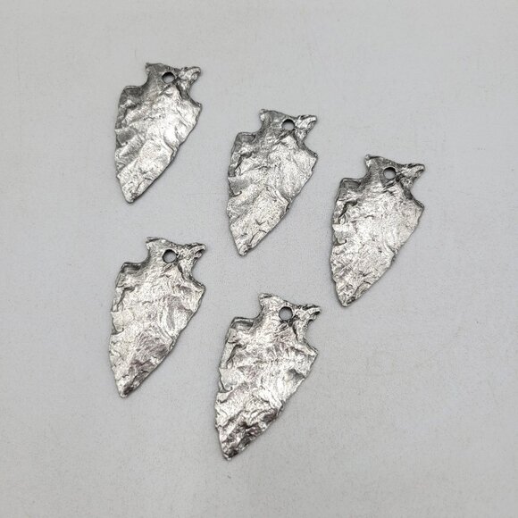 Arrowhead Pendant Charms Jewelry Making Crafting Metal Set of 5 - Picture 1 of 4